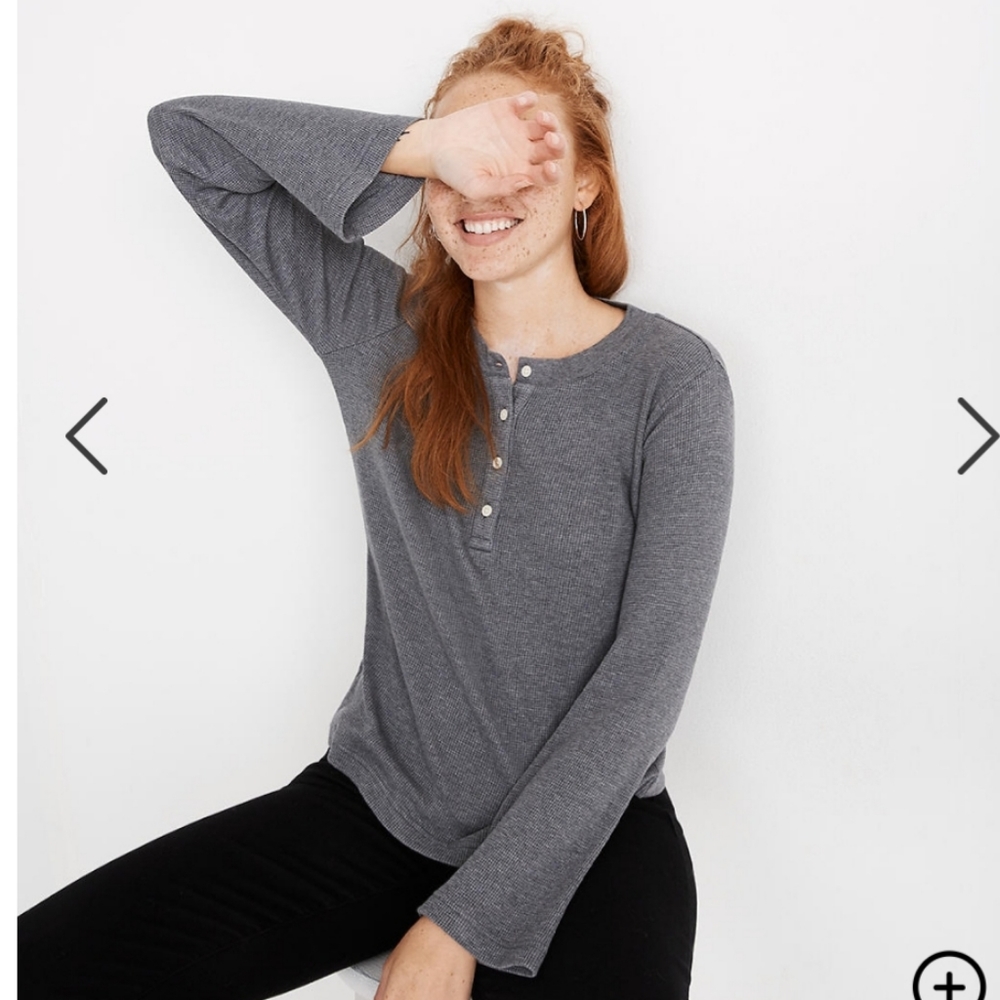 Madewell Heathered Thermal Henley Tee
